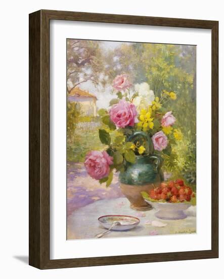 Still Life of Summer Flowers and Fruit-Marie Felix Lucas-Framed Giclee Print