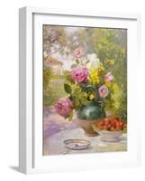 Still Life of Summer Flowers and Fruit-Marie Felix Lucas-Framed Giclee Print