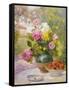 Still Life of Summer Flowers and Fruit-Marie Felix Lucas-Framed Stretched Canvas