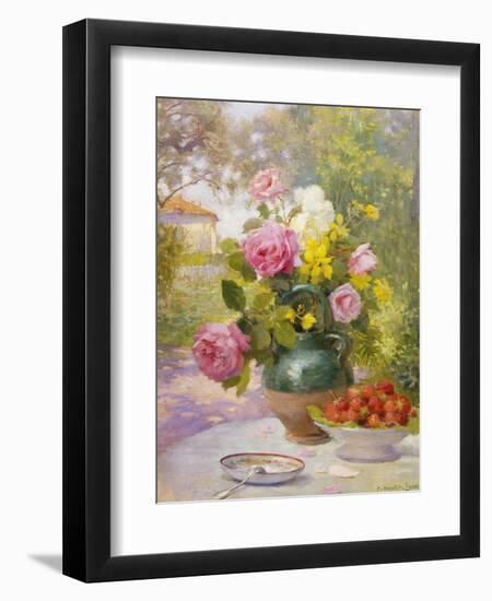 Still Life of Summer Flowers and Fruit-Marie Felix Lucas-Framed Giclee Print