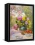 Still Life of Summer Flowers and Fruit-Marie Felix Lucas-Framed Stretched Canvas