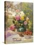 Still Life of Summer Flowers and Fruit-Marie Felix Hippolyte-Lucas-Stretched Canvas