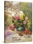 Still Life of Summer Flowers and Fruit-Marie Felix Hippolyte-Lucas-Stretched Canvas