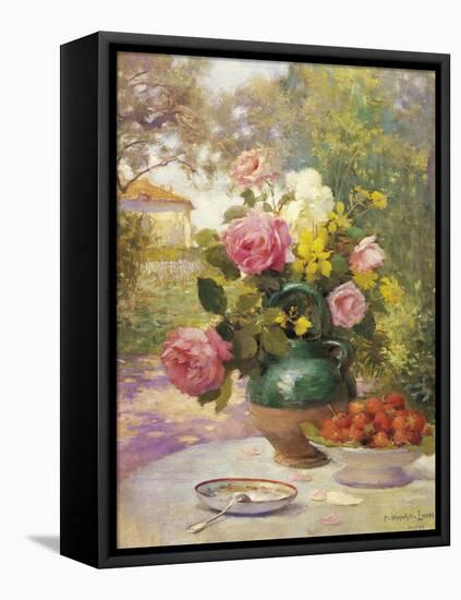 Still Life of Summer Flowers and Fruit-Marie Felix Hippolyte-Lucas-Framed Stretched Canvas