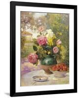 Still Life of Summer Flowers and Fruit-Marie Felix Hippolyte-Lucas-Framed Giclee Print