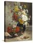 Still Life of Summer Flowers-Eugene Henri Cauchois-Stretched Canvas