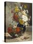 Still Life of Summer Flowers-Eugene Henri Cauchois-Stretched Canvas