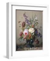 Still Life of Summer Flowers-Hans Hermann-Framed Giclee Print