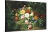 Still Life of Summer Flowers-Josef Lauer-Stretched Canvas