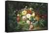 Still Life of Summer Flowers-Josef Lauer-Framed Stretched Canvas