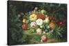 Still Life of Summer Flowers-Josef Lauer-Stretched Canvas