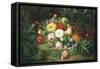 Still Life of Summer Flowers-Josef Lauer-Framed Stretched Canvas