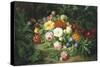 Still Life of Summer Flowers-Josef Lauer-Stretched Canvas