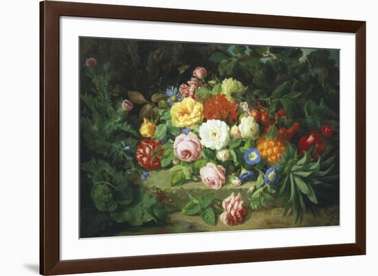 Still Life of Summer Flowers-Josef Lauer-Framed Giclee Print