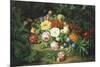 Still Life of Summer Flowers-Josef Lauer-Mounted Giclee Print