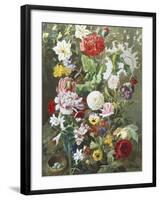 Still Life of Summer Flowers-C.f. Hurten-Framed Giclee Print