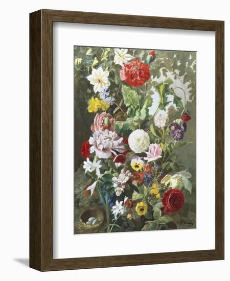 Still Life of Summer Flowers-C.f. Hurten-Framed Giclee Print