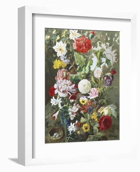 Still Life of Summer Flowers-C.f. Hurten-Framed Giclee Print