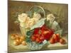 Still Life of Summer Fruit and Peach Roses-Eloise Harriet Stannard-Mounted Giclee Print