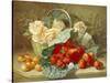 Still Life of Summer Fruit and Peach Roses-Eloise Harriet Stannard-Stretched Canvas