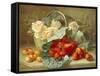 Still Life of Summer Fruit and Peach Roses-Eloise Harriet Stannard-Framed Stretched Canvas