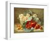 Still Life of Summer Fruit and Peach Roses-Eloise Harriet Stannard-Framed Giclee Print