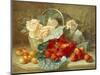 Still Life of Summer Fruit and Peach Roses-Eloise Harriet Stannard-Mounted Giclee Print