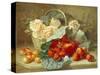 Still Life of Summer Fruit and Peach Roses-Eloise Harriet Stannard-Stretched Canvas