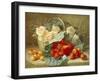 Still Life of Summer Fruit and Peach Roses-Eloise Harriet Stannard-Framed Giclee Print