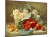 Still Life of Summer Fruit and Peach Roses-Eloise Harriet Stannard-Mounted Giclee Print