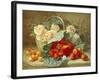 Still Life of Summer Fruit and Peach Roses-Eloise Harriet Stannard-Framed Giclee Print