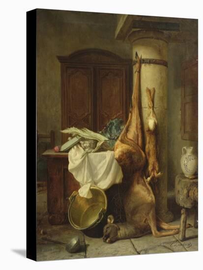 Still Life (Oil on Canvas)-Louis Eugene Lambert-Stretched Canvas