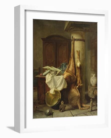 Still Life (Oil on Canvas)-Louis Eugene Lambert-Framed Giclee Print