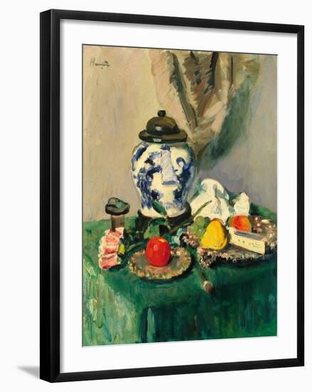 Still Life (Oil on Canvas)-George Leslie Hunter-Framed Giclee Print