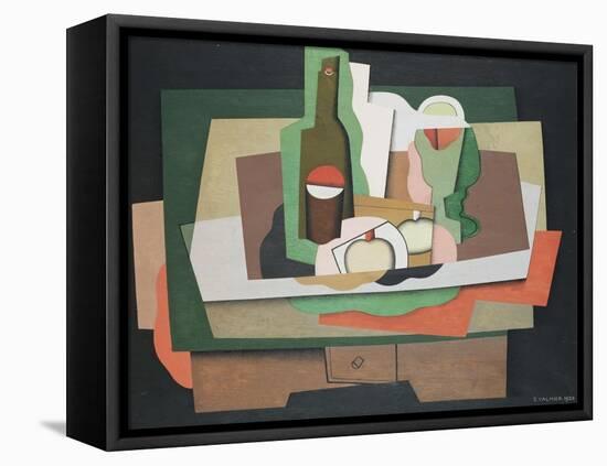 Still Life on a Table; Nature Morte Sur Une Table, 1925-Georges Valmier-Framed Stretched Canvas