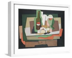 Still Life on a Table; Nature Morte Sur Une Table, 1925-Georges Valmier-Framed Giclee Print