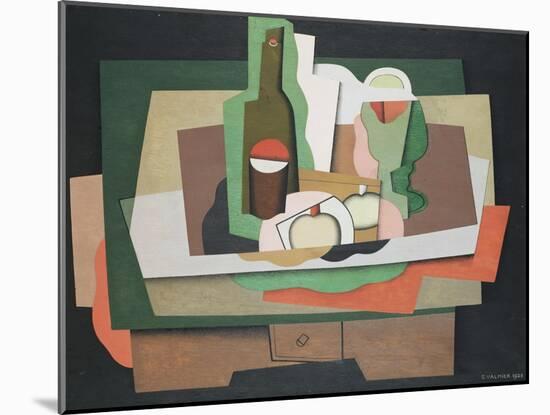 Still Life on a Table; Nature Morte Sur Une Table, 1925-Georges Valmier-Mounted Giclee Print