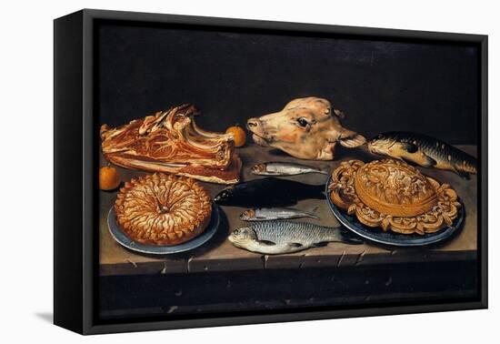 Still Life Ox Head, Sweets and Fishes-null-Framed Stretched Canvas