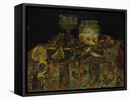 Still Life: Oysters, Fish, C. 1880-Adolphe-Thomas-Joseph Monticelli-Framed Stretched Canvas