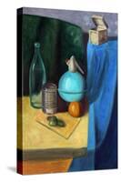 Still Life Painting of Bottles, Box, Grapes, Tin, Spray and Mandarin-Motorspirit-Stretched Canvas