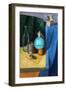 Still Life Painting of Bottles, Box, Grapes, Tin, Spray and Mandarin-Motorspirit-Framed Art Print