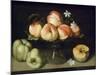 Still Life Peaches Apples and Flowers-Fede Gallzia-Mounted Art Print