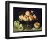 Still Life Peaches Apples and Flowers-Fede Gallzia-Framed Art Print