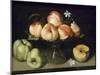 Still Life Peaches Apples and Flowers-Fede Gallzia-Mounted Art Print