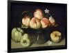 Still Life Peaches Apples and Flowers-Fede Gallzia-Framed Art Print