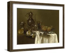 Still Life: Pewter, Silver Vessels and a Crab, Ca 1636-Willem Claesz Heda-Framed Giclee Print