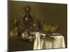 Still Life: Pewter, Silver Vessels and a Crab, Ca 1636-Willem Claesz Heda-Mounted Giclee Print