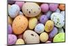 Still Life Photo of Lots of Colourful Speckled Candy Covered Chocolate Easter Eggs-Rtimages-Mounted Photographic Print