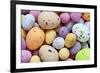 Still Life Photo of Lots of Colourful Speckled Candy Covered Chocolate Easter Eggs-Rtimages-Framed Photographic Print