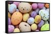 Still Life Photo of Lots of Colourful Speckled Candy Covered Chocolate Easter Eggs-Rtimages-Framed Stretched Canvas